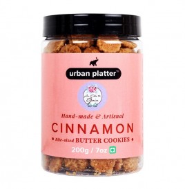 Urban Platter Cinnamon Bite Sized Butter Cookies  Plastic Jar  200 grams